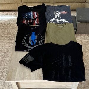 Grunt Style Men’s T-Shirt Bundle (5) | Patriotic Graphic Tees | Size L